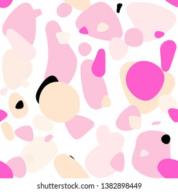 Light Pink, Yellow vector seamless pattern with spheres. Beautiful colored illustration with blurred circles in nature style. Pattern for design of fabric, wallpapers.