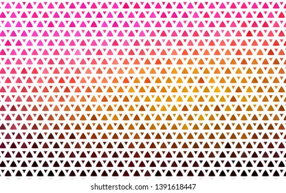 Light Pink, Yellow vector seamless layout with lines, triangles. Triangles on abstract background with colorful gradient. Design for textile, fabric, wallpapers.
