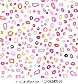 Light Pink, Yellow vector seamless texture with disks. Colorful illustration with blurred circles in nature style. Design for textile, fabric, wallpapers.