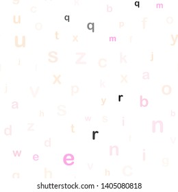 Light Pink, Yellow vector seamless texture with ABC characters. Abstract illustration with colored latin alphabet. Pattern for trendy fabric, wallpapers.