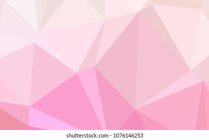 Light Pink, Yellow vector shining triangular layout. Polygonal abstract illustration with gradient. Triangular pattern for your business design.