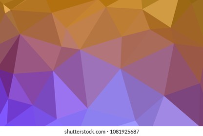 Light Pink, Yellow vector shining triangular backdrop. Triangular geometric sample with gradient.  A completely new design for your leaflet.
