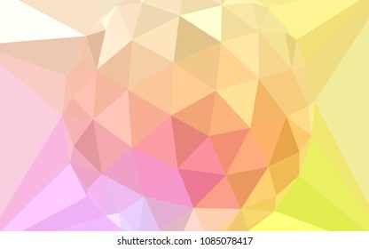 Light Pink, Yellow vector shining triangular backdrop with a gem in a centre. Illustration in Origami style with gradient.  Best triangular design for your business.
