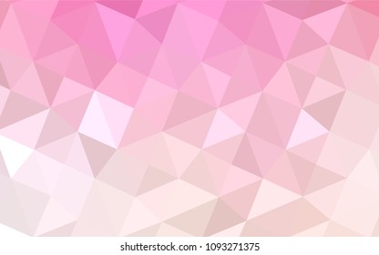 Light Pink, Yellow vector shining triangular cover. Glitter abstract illustration with an elegant design. The polygonal design can be used for your web site.