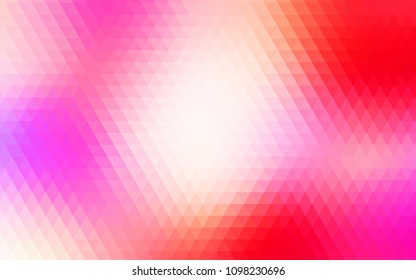 Light Pink, Yellow vector shining triangular background. Creative geometric illustration in Origami style with gradient. A completely new template for your business design.