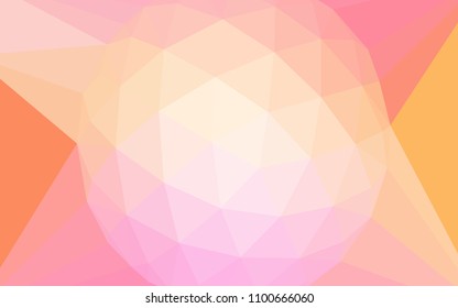 Light Pink, Yellow vector shining triangular layout with a gem in a centre. Colorful abstract illustration with triangles. Completely new template for your banner.