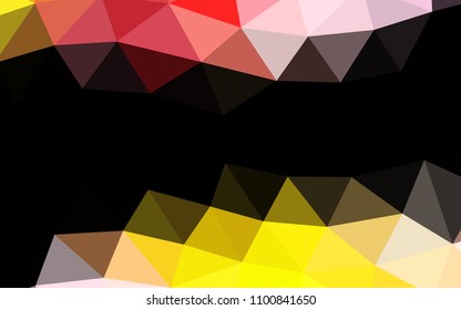 Light Pink, Yellow vector shining hexagonal shining triangular. A vague abstract illustration with gradient. Brand new style for your business design.