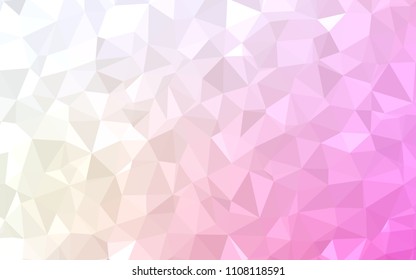 Light Pink, Yellow vector shining triangular cover. Colorful illustration in polygonal style with gradient. Triangular pattern for your design.