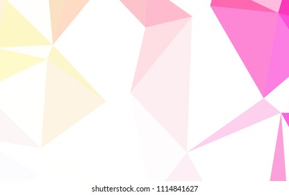 Light Pink, Yellow vector shining triangular layout. A sample with polygonal shapes. A new texture for your web site.