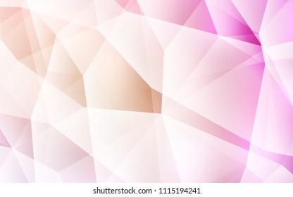 Light Pink, Yellow vector shining triangular cover. Creative illustration in halftone style with triangles. Textured pattern for your backgrounds.