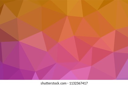 Light Pink, Yellow vector shining triangular cover. Colorful abstract illustration with triangles. Best triangular design for your business.