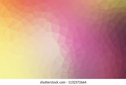 Light Pink, Yellow vector shining triangular cover. Colorful illustration in abstract style with triangles. Triangular pattern for your design.