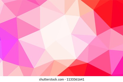Light Pink, Yellow vector shining triangular layout. Shining polygonal illustration, which consist of triangles. Brand new design for your business.