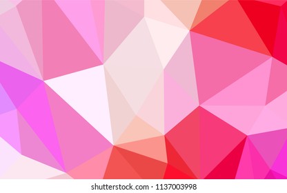 Light Pink, Yellow vector shining triangular layout. Elegant bright polygonal illustration with gradient. Textured pattern for your backgrounds.