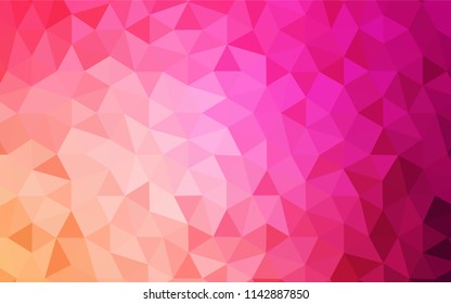Light Pink, Yellow vector shining triangular cover. Creative geometric illustration in Origami style with gradient. Pattern for a brand book's backdrop.