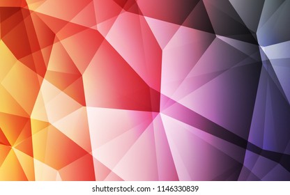 Light Pink, Yellow vector shining triangular backdrop. Triangular geometric sample with gradient.  Polygonal design for your web site.