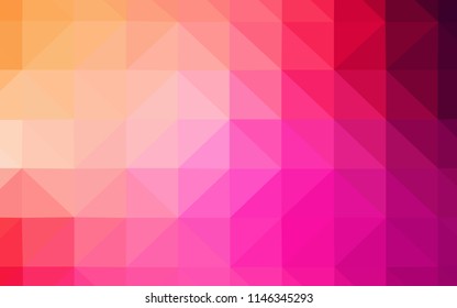 Light Pink, Yellow vector shining triangular cover. A completely new color illustration in a polygonal style. Brand new design for your business.