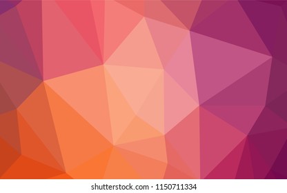Light Pink, Yellow vector shining triangular layout. Elegant bright polygonal illustration with gradient. Completely new template for your banner.