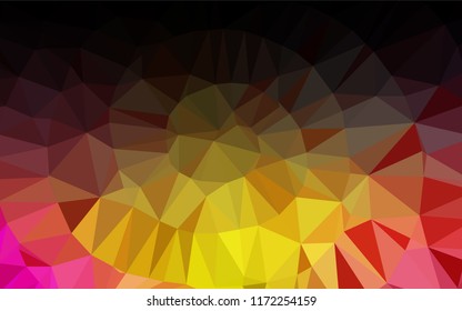 Light Pink, Yellow vector shining hexagonal background. A sample with polygonal shapes. Brand new design for your business.