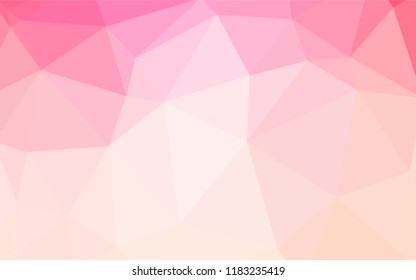 Light Pink, Yellow vector shining triangular cover. Creative illustration in halftone style with triangles. Completely new template for your banner.