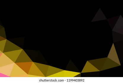 Light Pink, Yellow vector shining hexagonal shining triangular. Glitter abstract illustration with an elegant design. The textured pattern can be used for background.