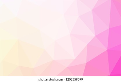 Light Pink, Yellow vector shining triangular cover. Polygonal abstract illustration with gradient. Best triangular design for your business.