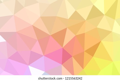 Light Pink, Yellow vector shining triangular backdrop. A sample with polygonal shapes. Pattern for a brand book's backdrop.