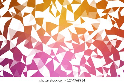 Light Pink, Yellow vector shining triangular backdrop. A completely new color illustration in a polygonal style. Pattern for a brand book's backdrop.