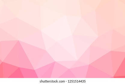 Light Pink, Yellow vector shining triangular cover. Creative illustration in halftone style with triangles. Polygonal design for your web site.
