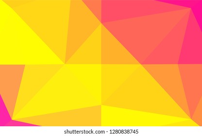 Light Pink, Yellow vector shining hexagonal background. Creative geometric illustration in Origami style with gradient. A completely new design for your business.