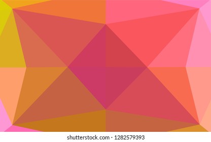 Light Pink, Yellow vector shining hexagonal background. A sample with polygonal shapes. The completely new template can be used for your brand book.