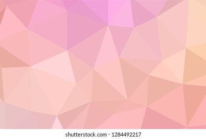 Light Pink, Yellow vector shining triangular backdrop. Creative geometric illustration in Origami style with gradient. Pattern for a brand book's backdrop.