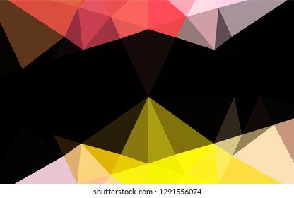 Light Pink, Yellow vector shining hexagonal template. Creative geometric illustration in Origami style with gradient. The template can be used as a background for cell phones.