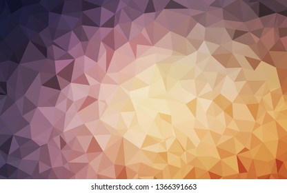 Light Pink, Yellow vector shining triangular layout. Colorful illustration in abstract style with triangles. Polygonal design for your web site.