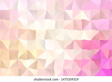 Light Pink, Yellow vector shining triangular layout. Creative illustration in halftone style with triangles. A completely new design for your leaflet.