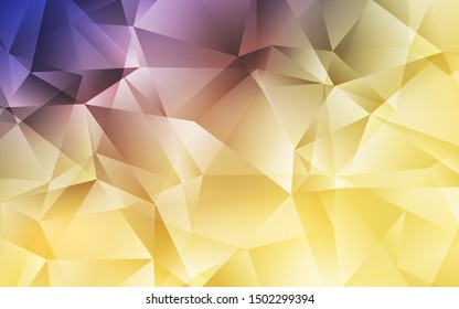 Light Pink, Yellow vector shining triangular backdrop. Modern abstract illustration with triangles. Triangular pattern for your design.