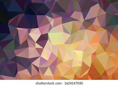 Light Pink, Yellow vector shining triangular background. A completely new color illustration in a polygonal style. Polygonal design for your web site.