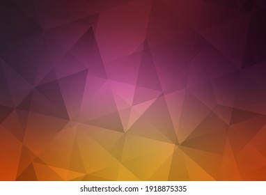 Light Pink, Yellow vector shining triangular layout. Elegant bright polygonal illustration with gradient. A new texture for your web site.