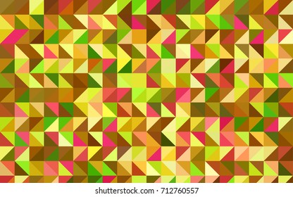 Light Pink, Yellow vector shining triangular background. Glitter abstract illustration with an elegant design. Triangular pattern for your business design.