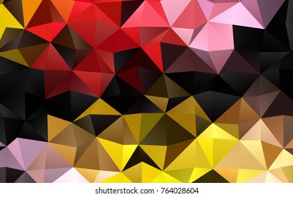Light Pink, Yellow vector shining triangular pattern. Modern geometrical abstract illustration with gradient. The textured pattern can be used for background.