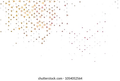 Light Pink, Yellow vector of small triangles on white background. Illustration of abstract texture of triangles. Pattern design for banner, poster, cover.