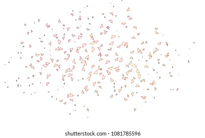 Light Pink, Yellow vector of small triangles on white background. Illustration of abstract texture of triangles. Pattern design for banner, poster, cover.
