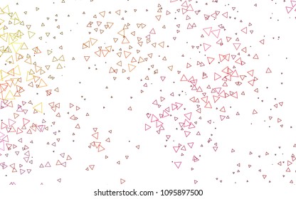 Light Pink, Yellow vector of small triangles on white background. Illustration of abstract texture of triangles. Pattern design for banner, poster, cover.
