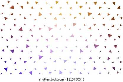 Light Pink, Yellow vector of small triangles on white background. Illustration of abstract texture of triangles. Pattern design for banner, poster, cover.