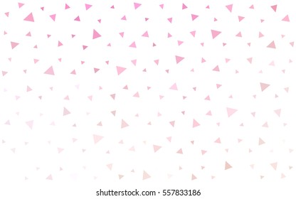 Light Pink Yellow vector of small triangles on white background. Illustration of abstract texture of triangles. Pattern design for banner, poster, cover.