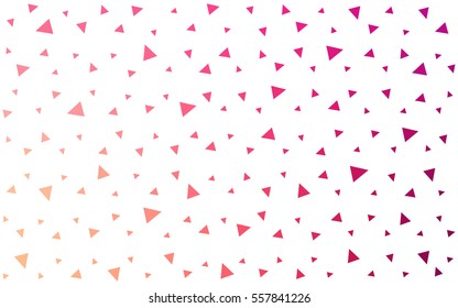 Light Pink Yellow vector of small triangles on white background. Illustration of abstract texture of triangles. Pattern design for banner, poster, cover.