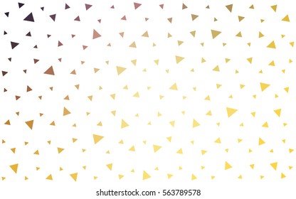 Light Pink Yellow vector of small triangles on white background. Illustration of abstract texture of triangles. Pattern design for banner, poster, cover.