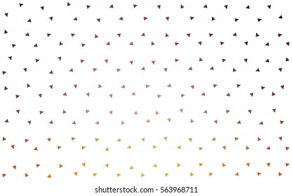 Light Pink Yellow vector of small triangles on white background. Illustration of abstract texture of triangles. Pattern design for banner, poster, cover.