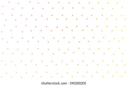 Light Pink, Yellow vector of small triangles on white background. Illustration of abstract texture of triangles. Pattern design for banner, poster, cover.