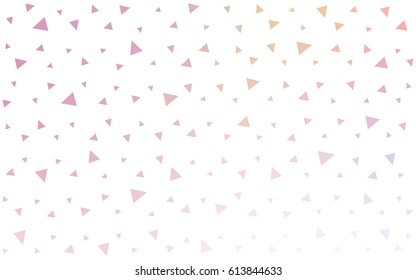Light Pink, Yellow vector of small triangles on white background. Illustration of abstract texture of triangles. Pattern design for banner, poster, cover.